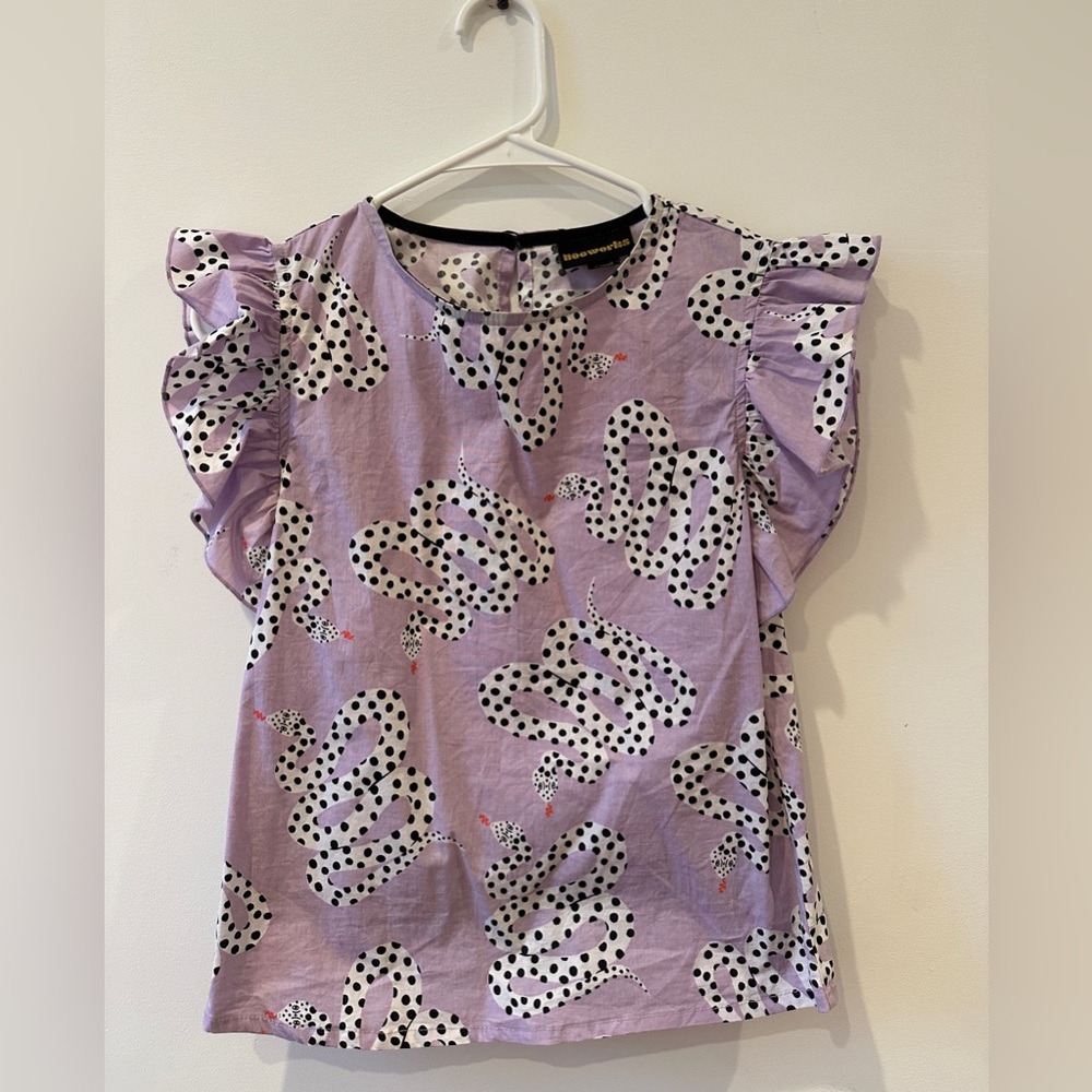NOOWORKS snake ruffle too shirt x small